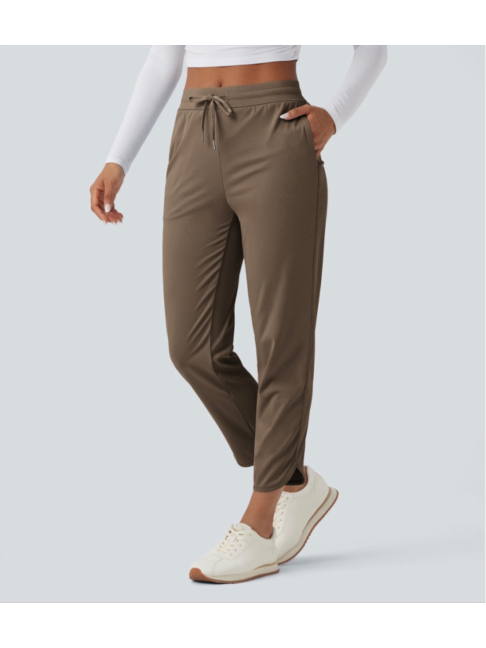 Halara Mid Rise Quick Dry Golf Tapered Pants Petite Small NWT – Shiitake